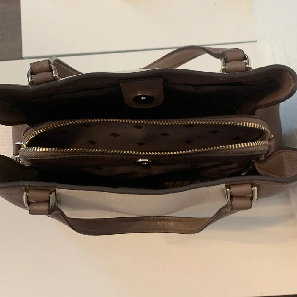kate spade Two-Tone Cream and Brown Satchel